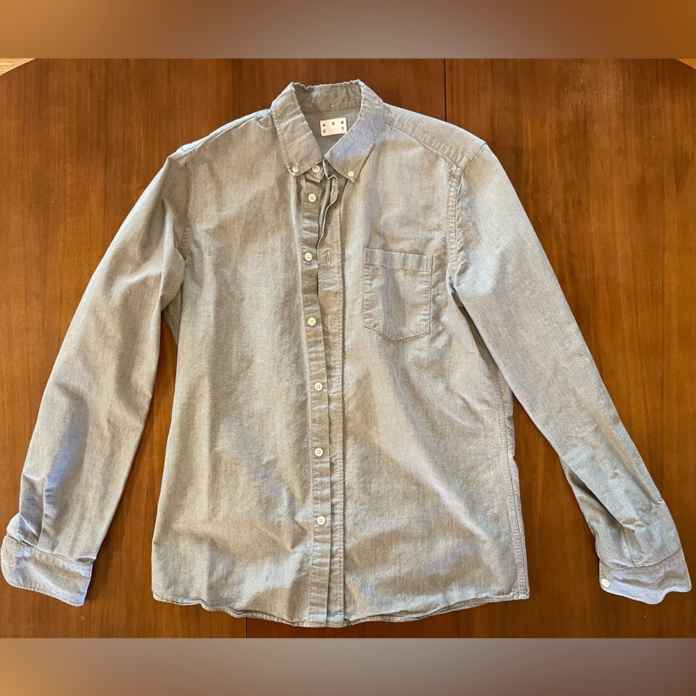 Asket Oxford Shirt - Grey - Medium (Long)